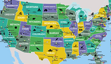 Explore the USA with our US State map and guide